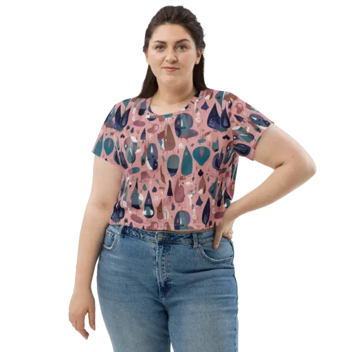 Rosy Oddbirds on a Crop Tee