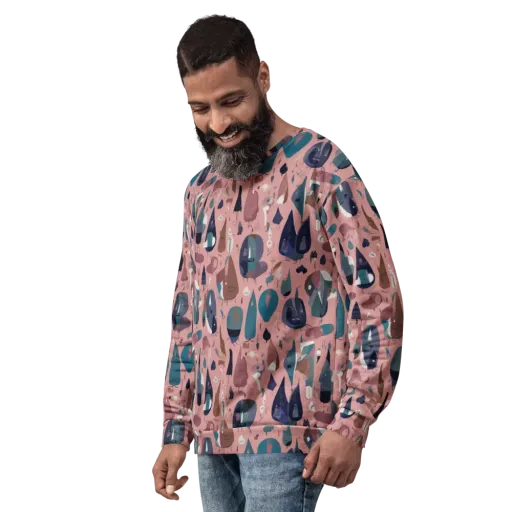 Rosy Oddbirds on a Sweatshirt