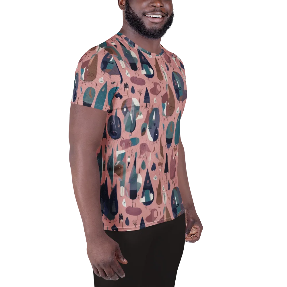 Rosy Oddbirds on Men's Athletic T-Shirt — Right