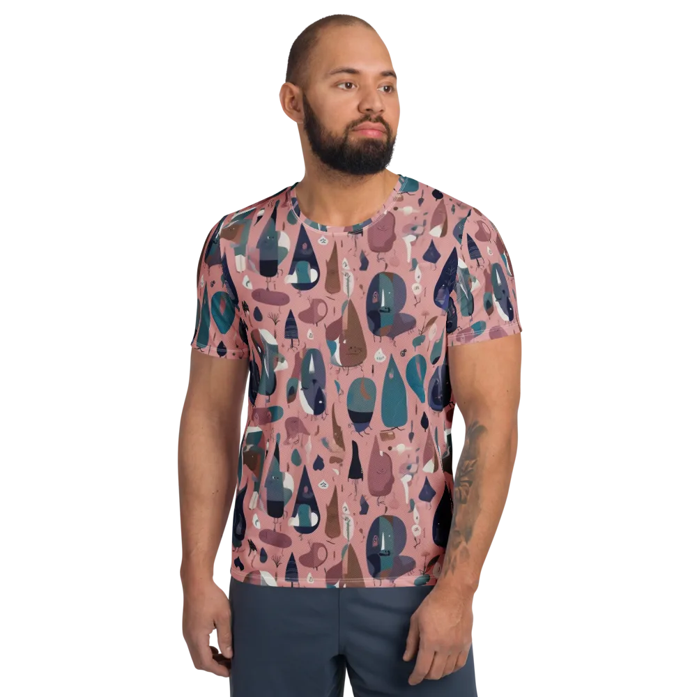 Rosy Oddbirds on Men's Athletic T-Shirt — Front