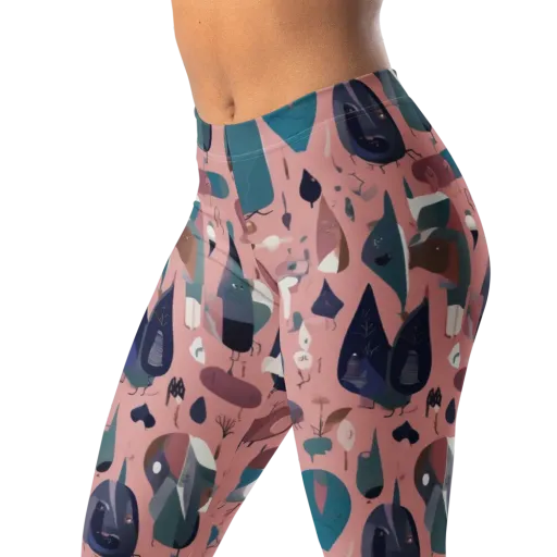 Rosy Oddbirds on a Leggings