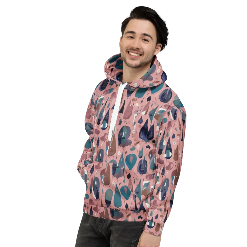 Rosy Oddbirds on Hoodie — Left