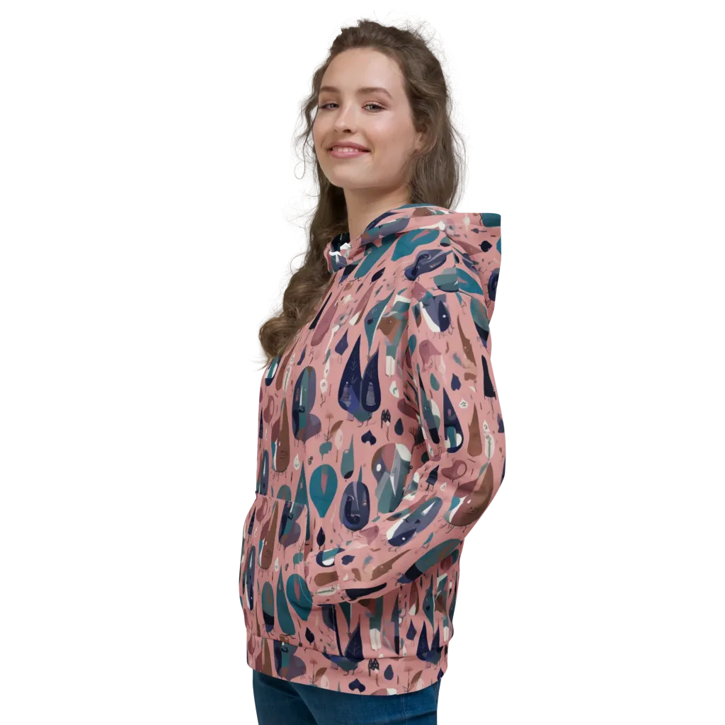 Rosy Oddbirds on Hoodie — Left