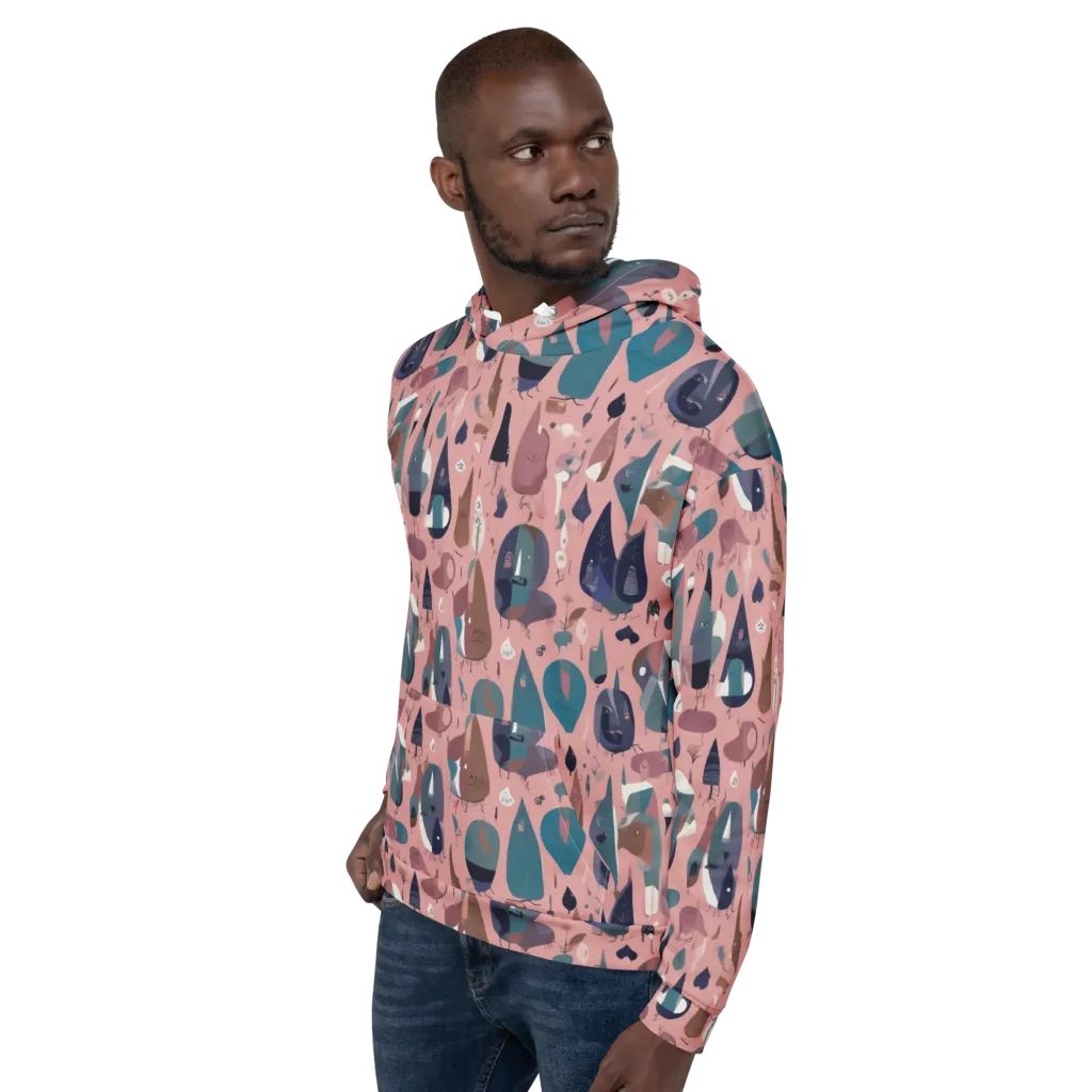 Rosy Oddbirds on Hoodie — Left