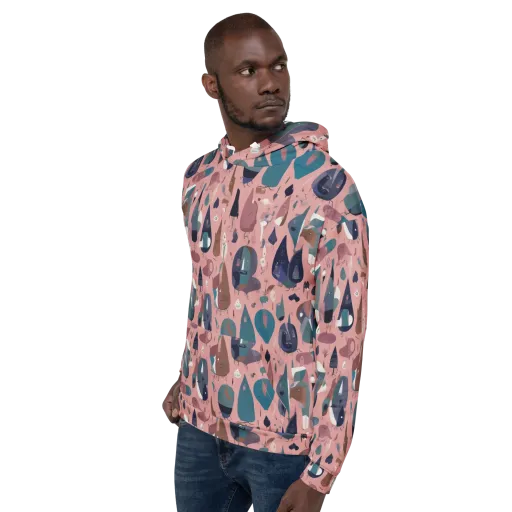 Rosy Oddbirds on a Hoodie