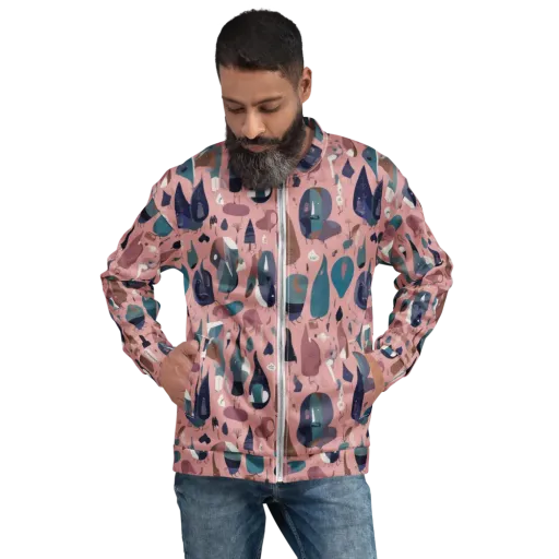 Rosy Oddbirds on a Bomber Jacket