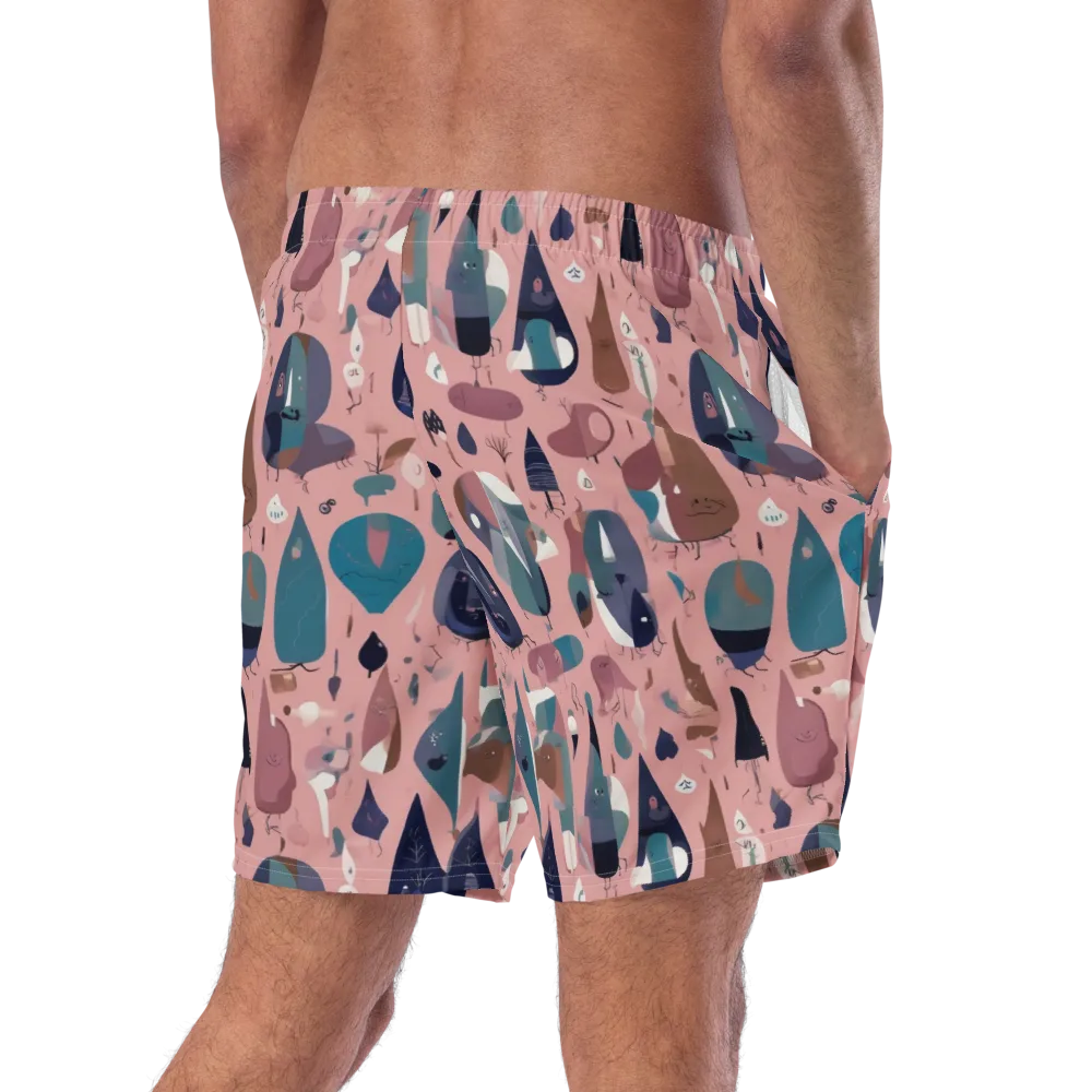 Rosy Oddbirds on Swim Trunks — Right Back