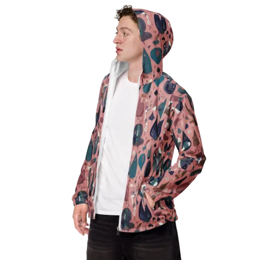 Rosy Oddbirds on a Men's Windbreaker