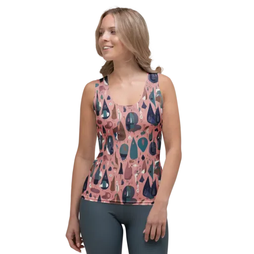 Rosy Oddbirds on a Women's Tank Top
