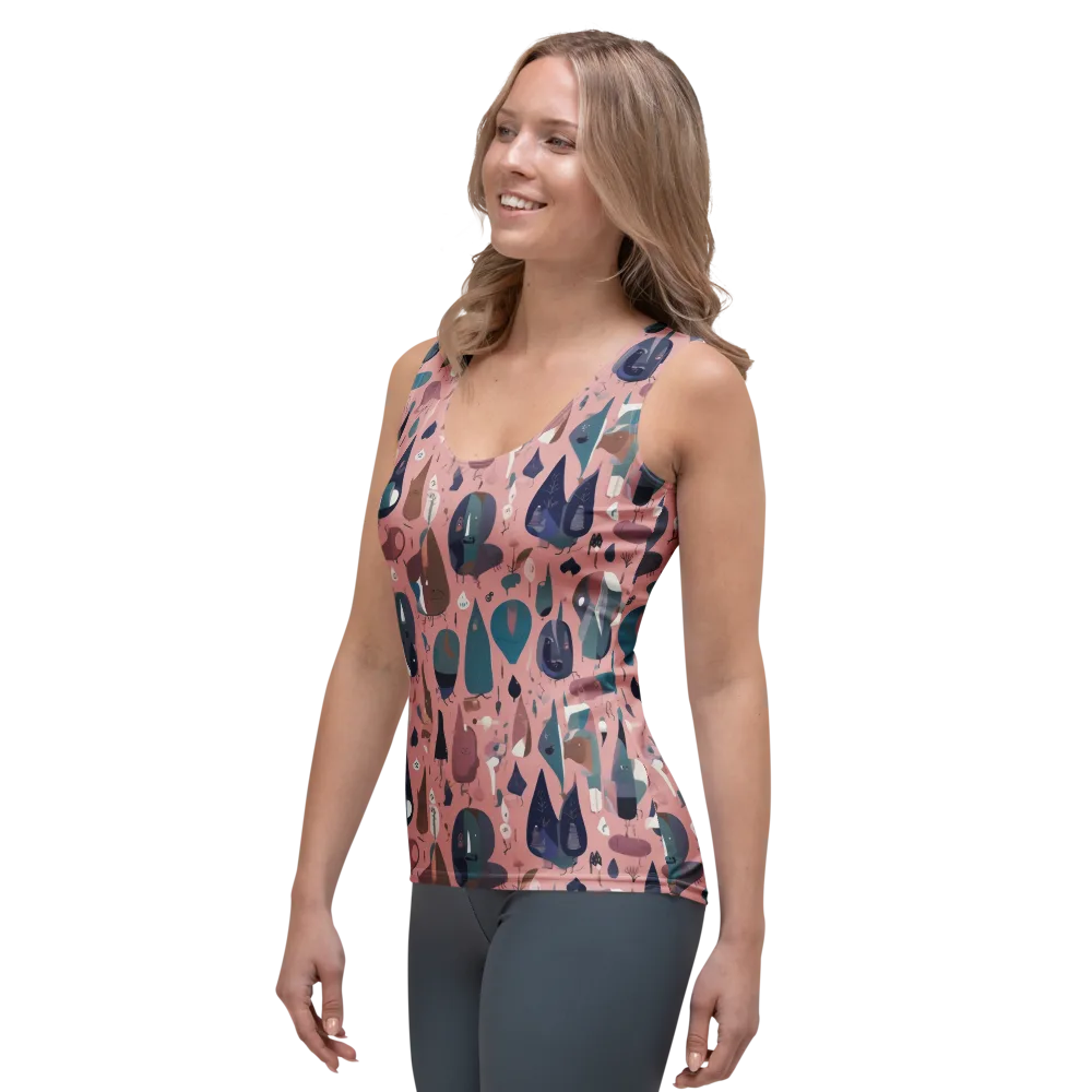 Rosy Oddbirds on Women's Tank Top — Left Front