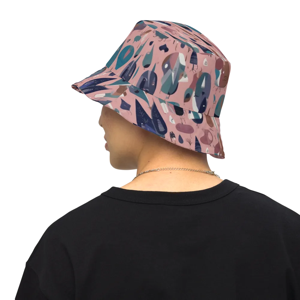 Rosy Oddbirds on Reversible Bucket Hat — Back Inside