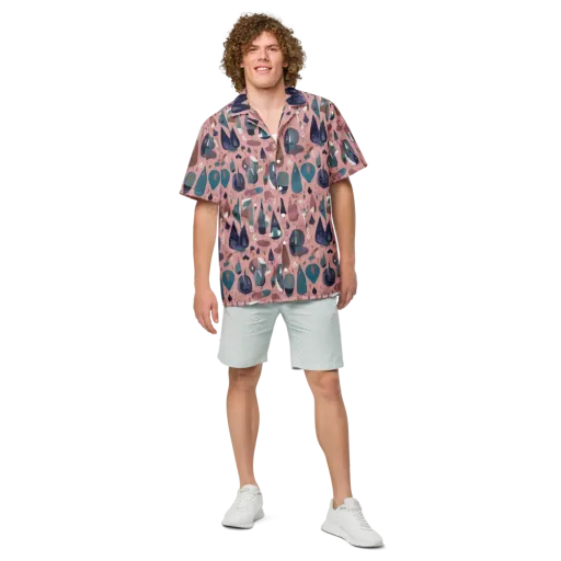 Rosy Oddbirds on a Button Shirt