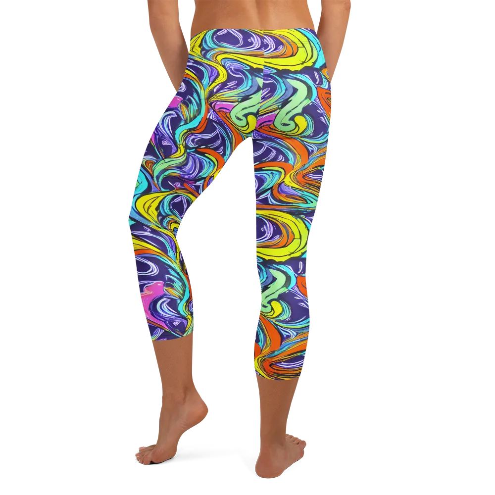 Flux Fantasia on Capri Leggings — Back
