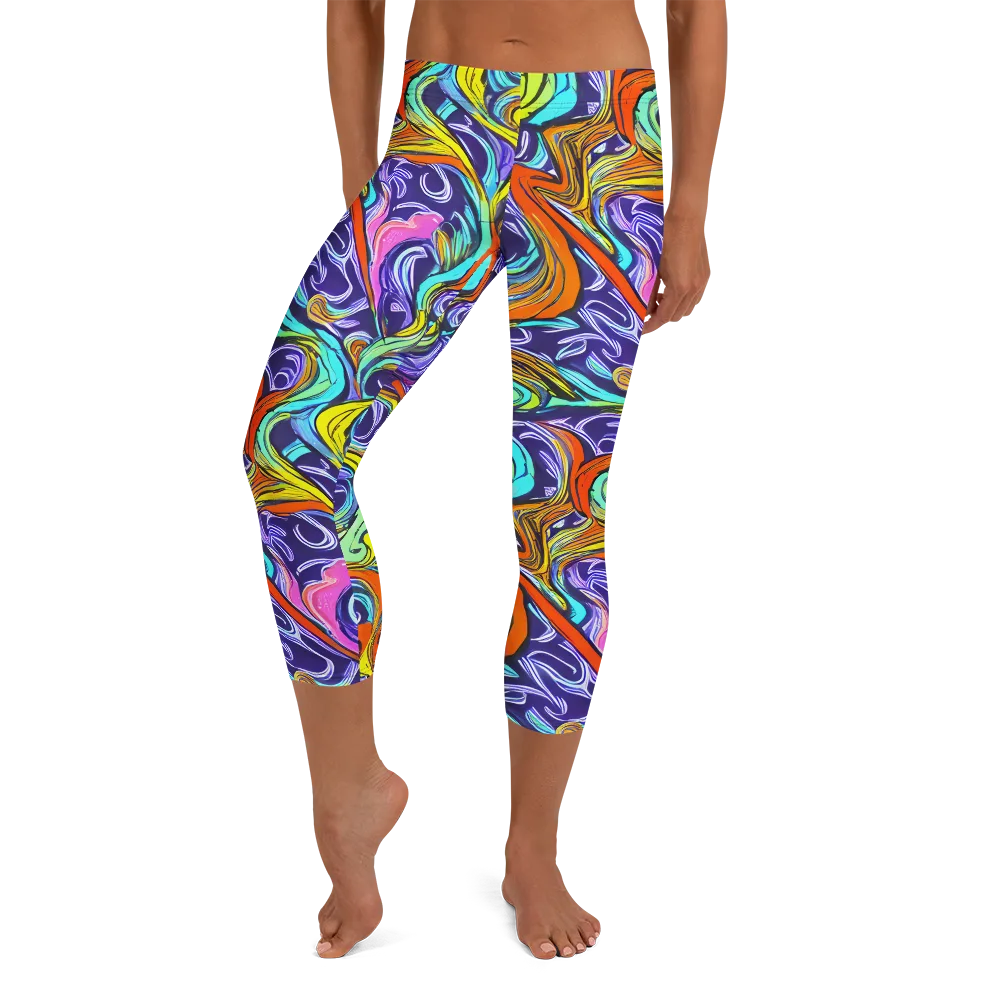Flux Fantasia on Capri Leggings — Front