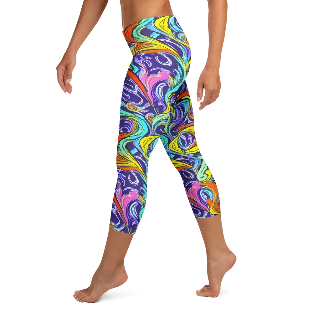 Flux Fantasia on Capri Leggings — Left