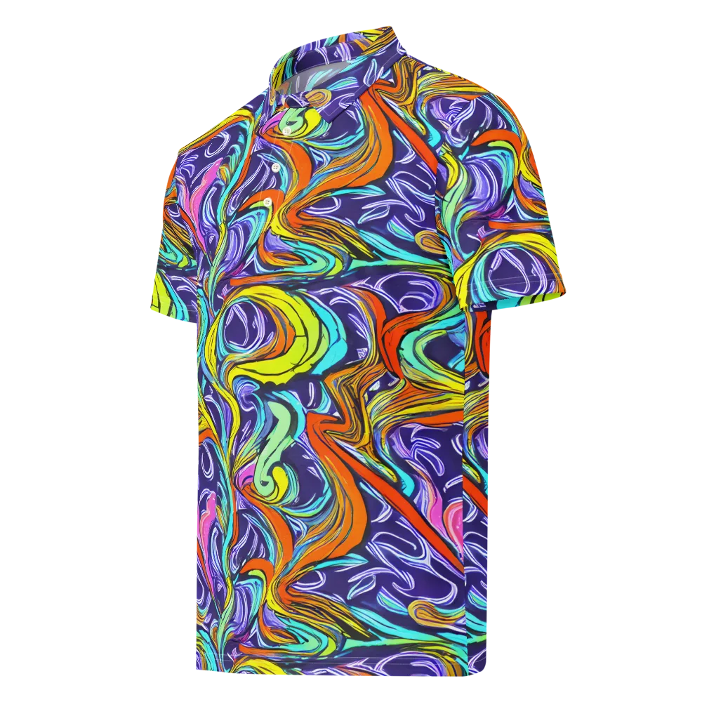 Flux Fantasia on Men's Slim Fit Polo Shirt — Left Front