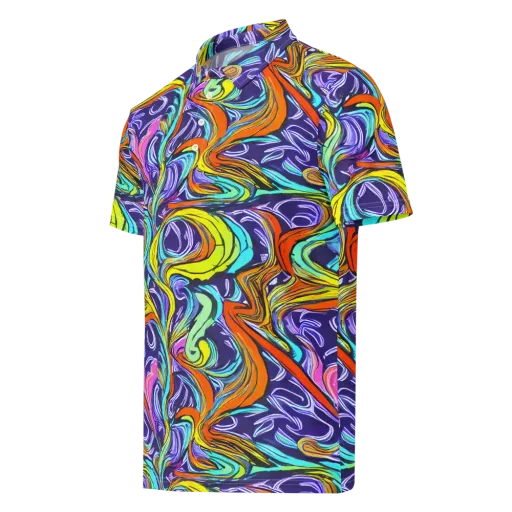 Flux Fantasia on a Men's Slim Fit Polo Shirt