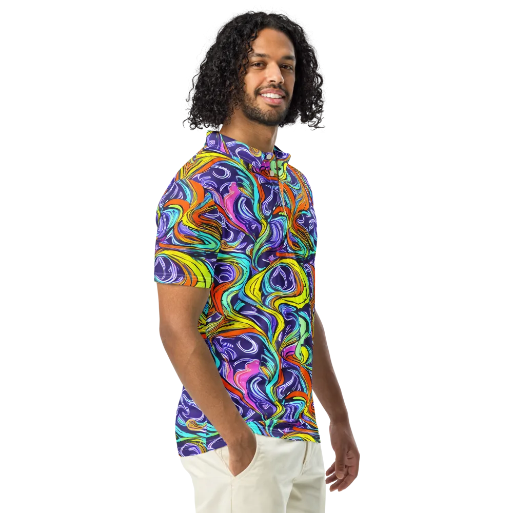 Flux Fantasia on Men's Slim Fit Polo Shirt — Right Front
