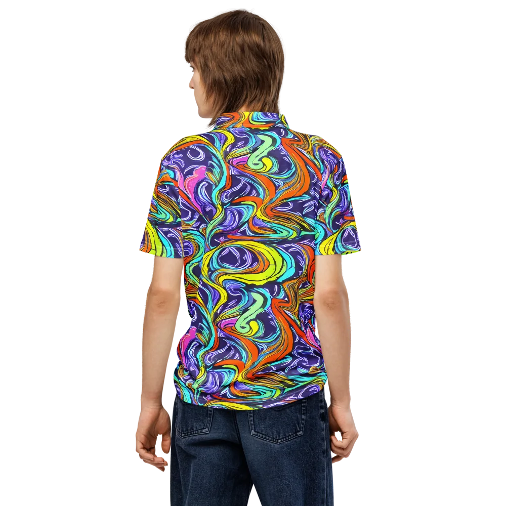Flux Fantasia on Men's Slim Fit Polo Shirt — Back