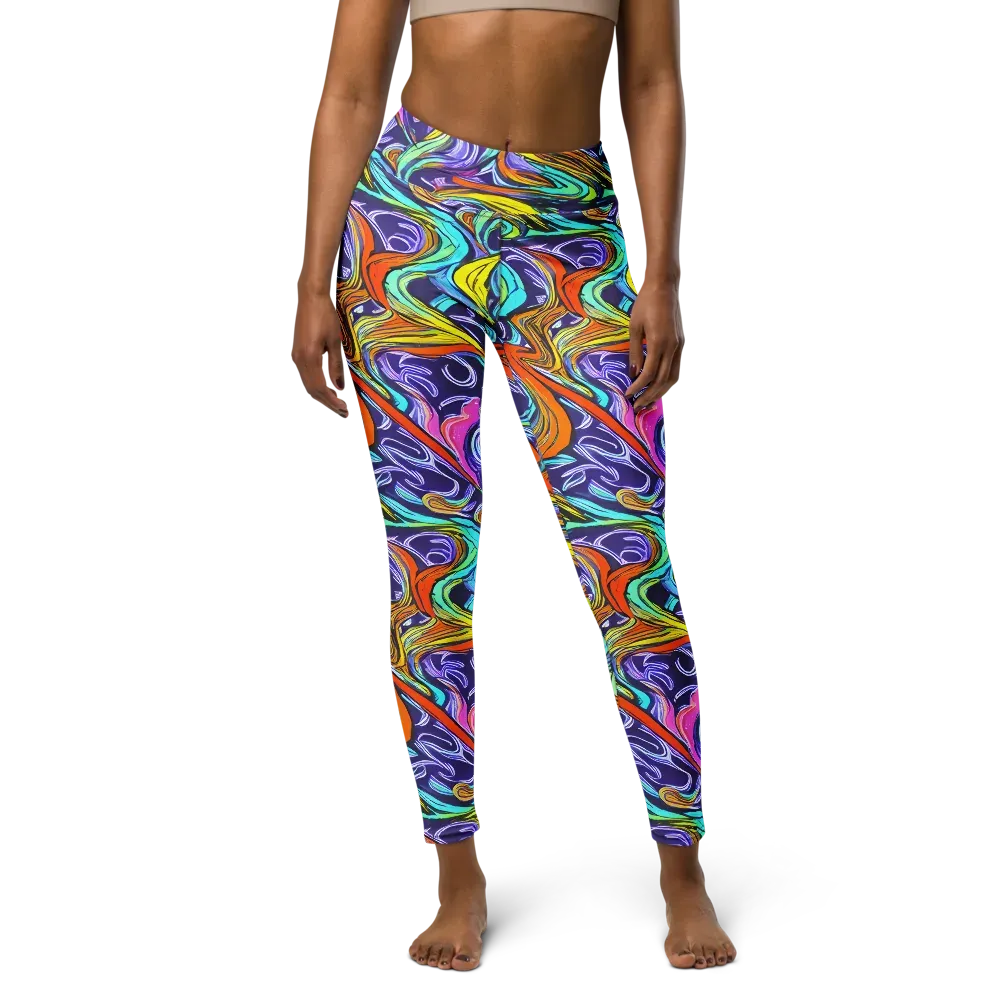 Flux Fantasia on Yoga Leggings — Front
