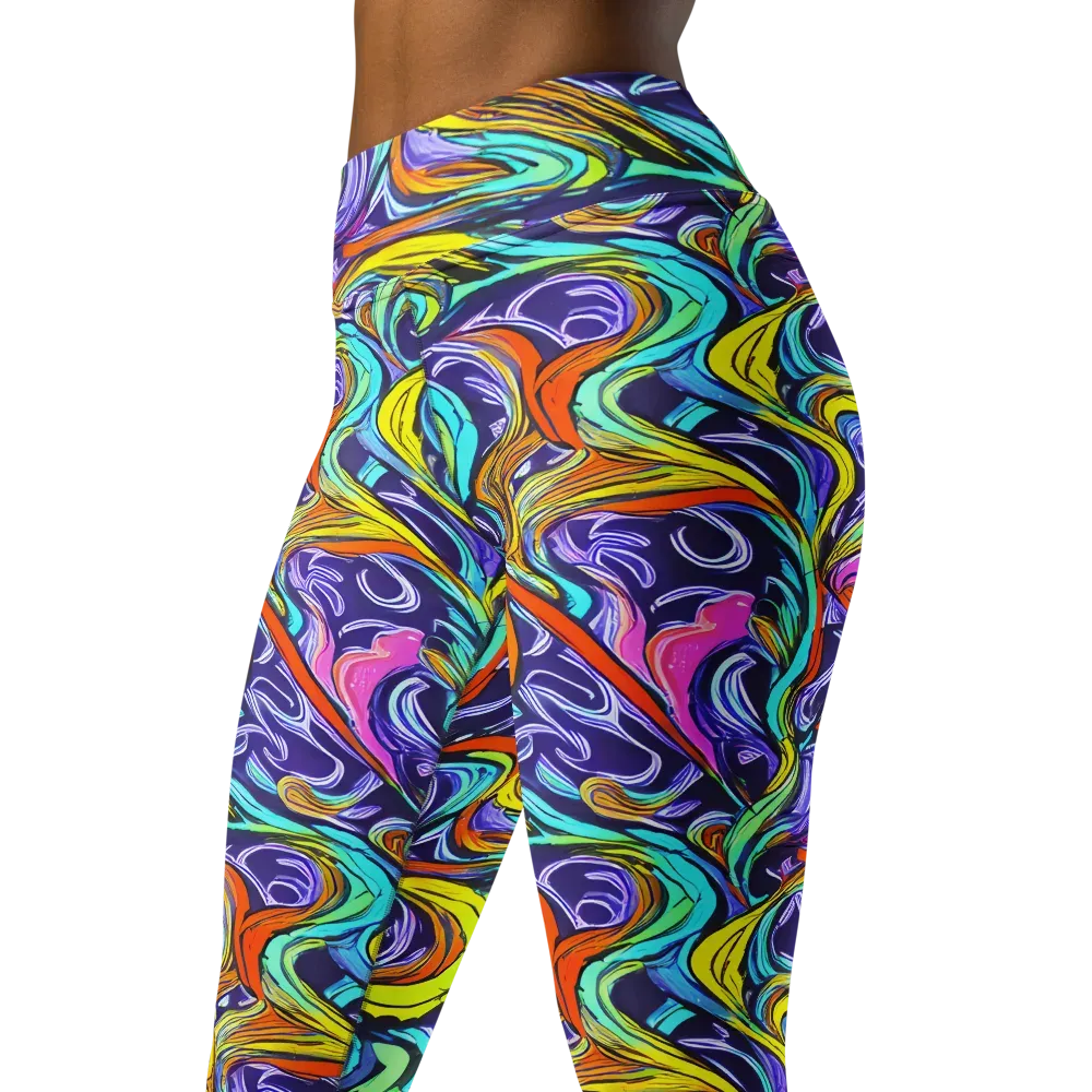 Flux Fantasia on Yoga Leggings — Left Front