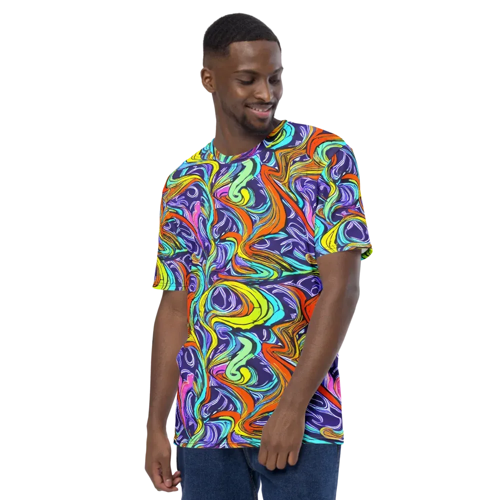 Flux Fantasia on Men's Crew Neck T-Shirt — Left