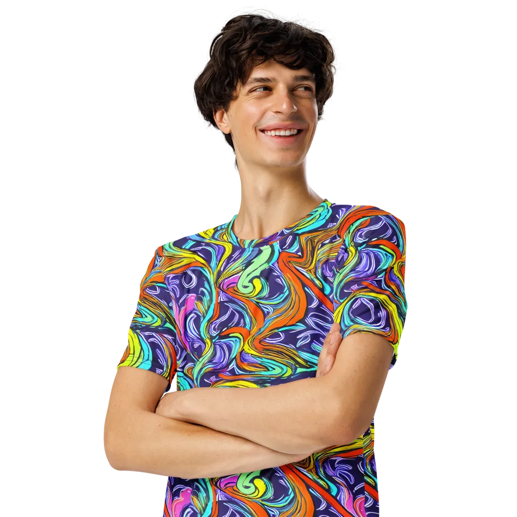 Flux Fantasia on Men's Crew Neck T-Shirt — Left Front