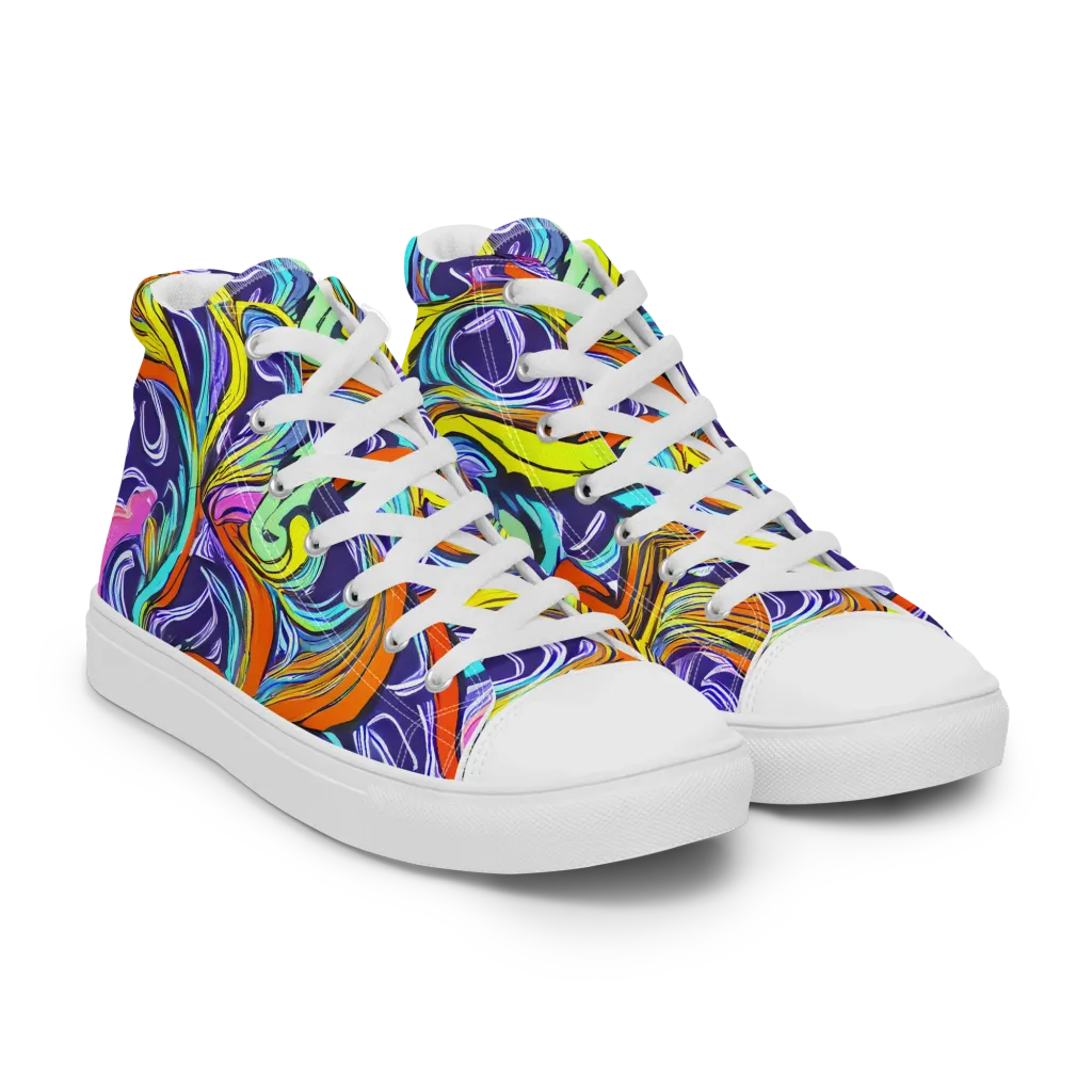 Flux Fantasia on Men's High Top Canvas Shoes — Right Front