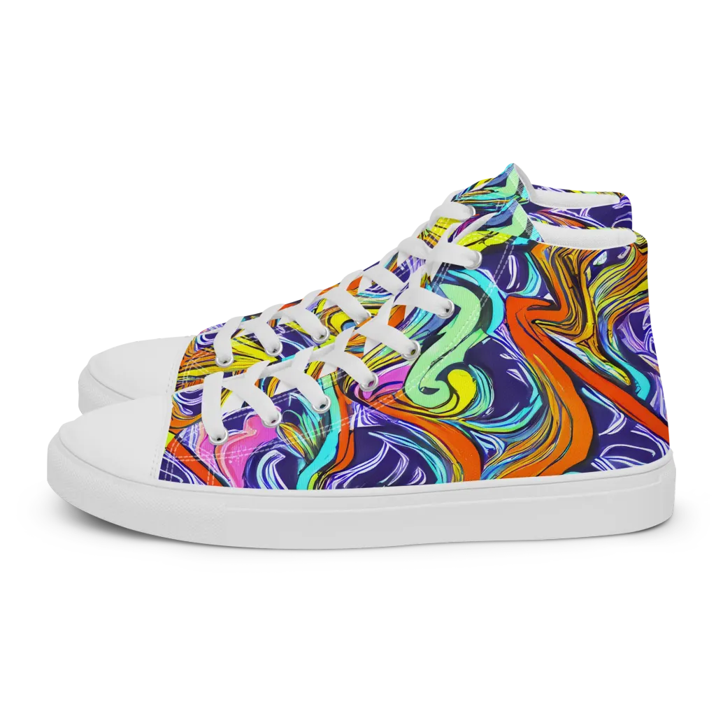 Flux Fantasia on Men's High Top Canvas Shoes — Left