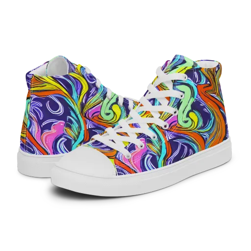 Flux Fantasia on a Men's High Top Canvas Shoes