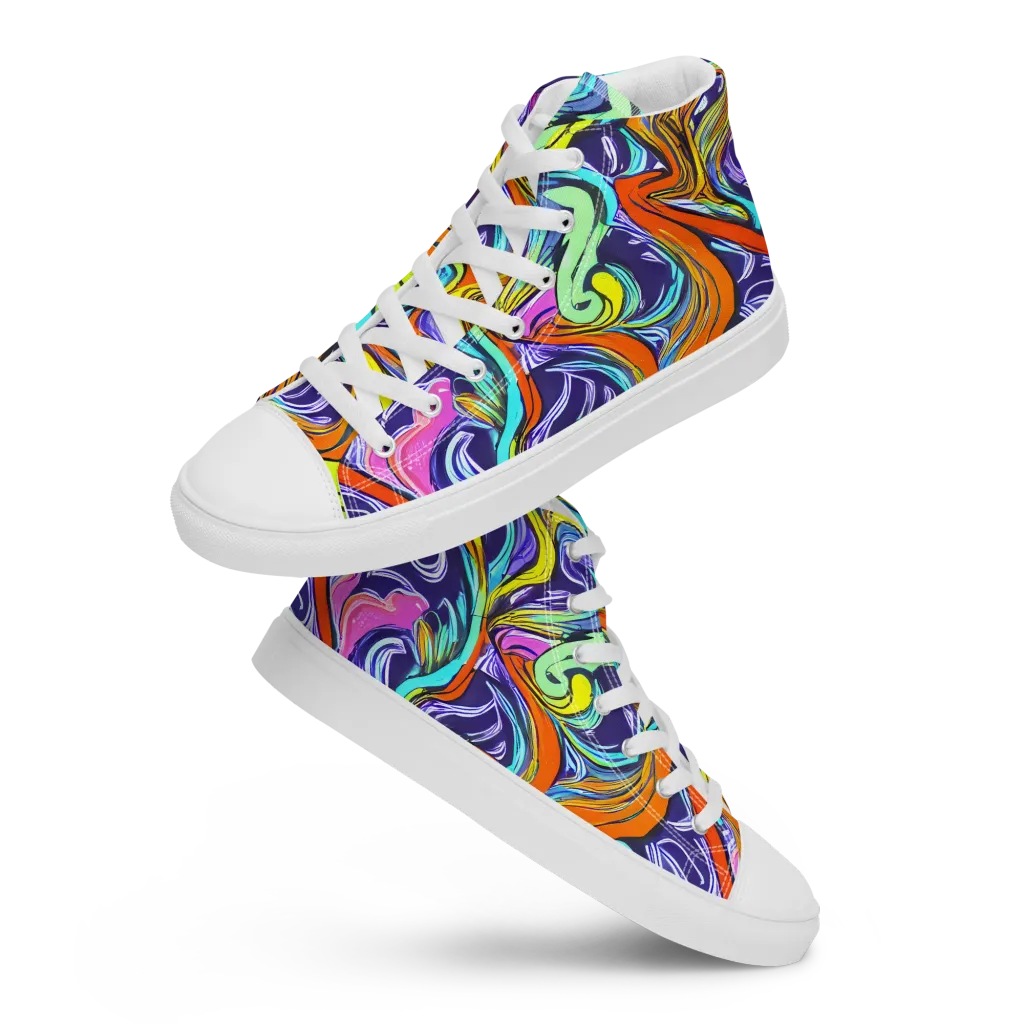 Flux Fantasia on Men's High Top Canvas Shoes — Front