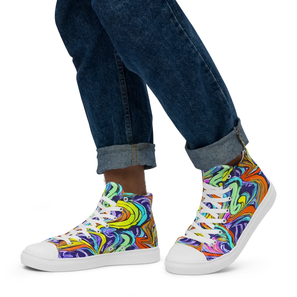 Flux Fantasia on Men's High Top Canvas Shoes — Left