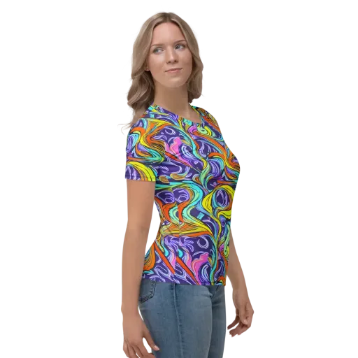 Flux Fantasia on a Women's Crew Neck T-Shirt