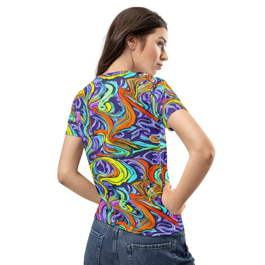 Flux Fantasia on Women's Crew Neck T-Shirt — Back