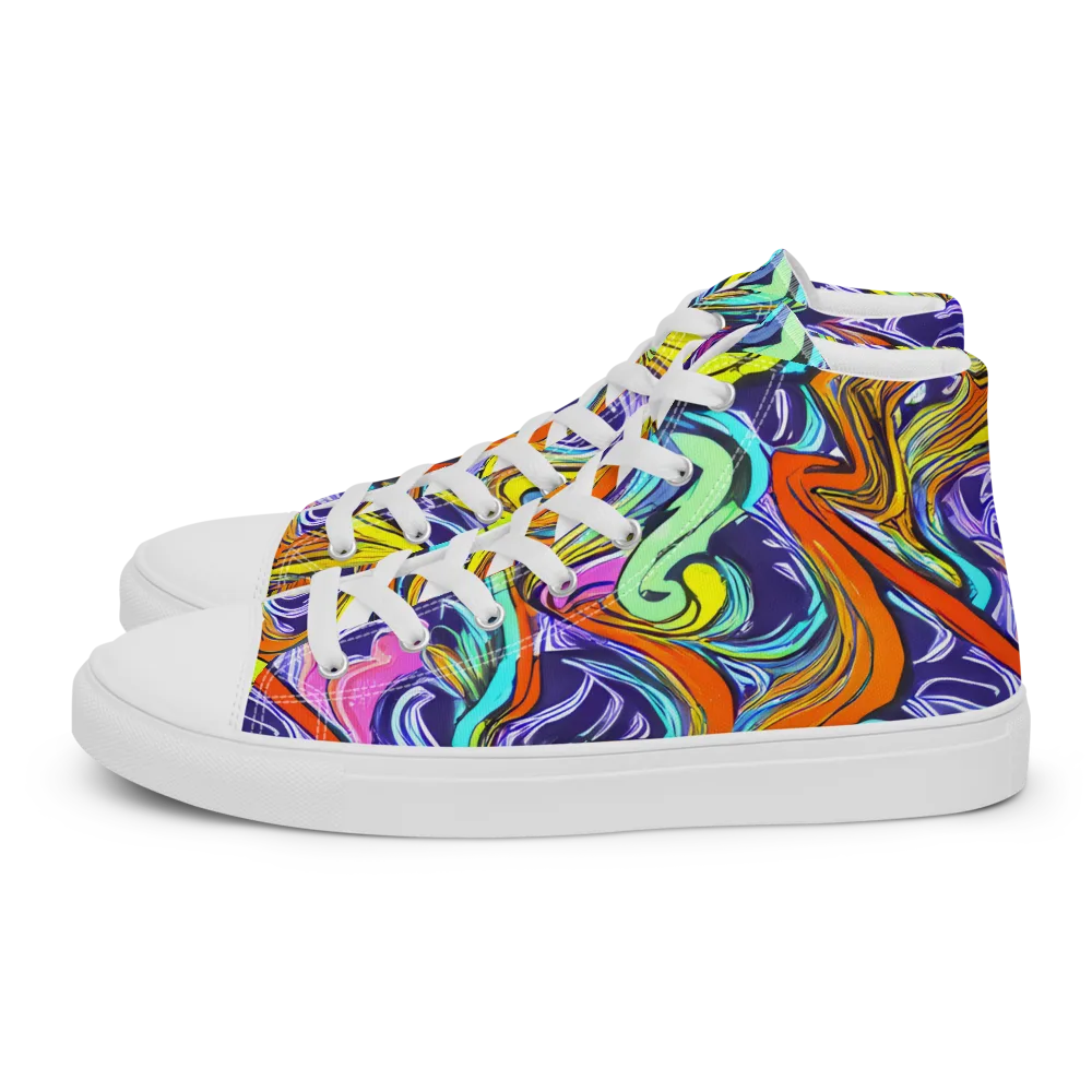 Flux Fantasia on Women's High Top Canvas Shoes — Left