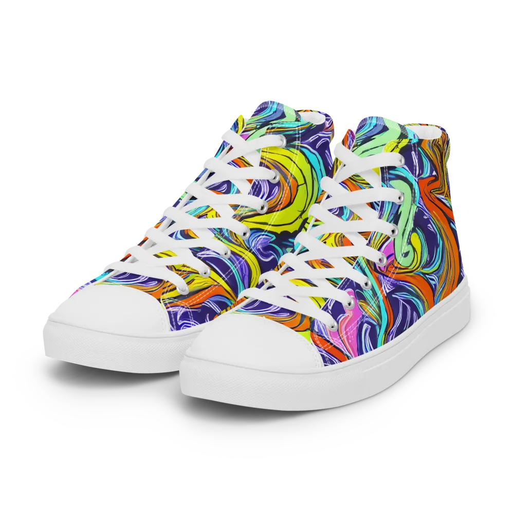 Flux Fantasia on Women's High Top Canvas Shoes — Left Front