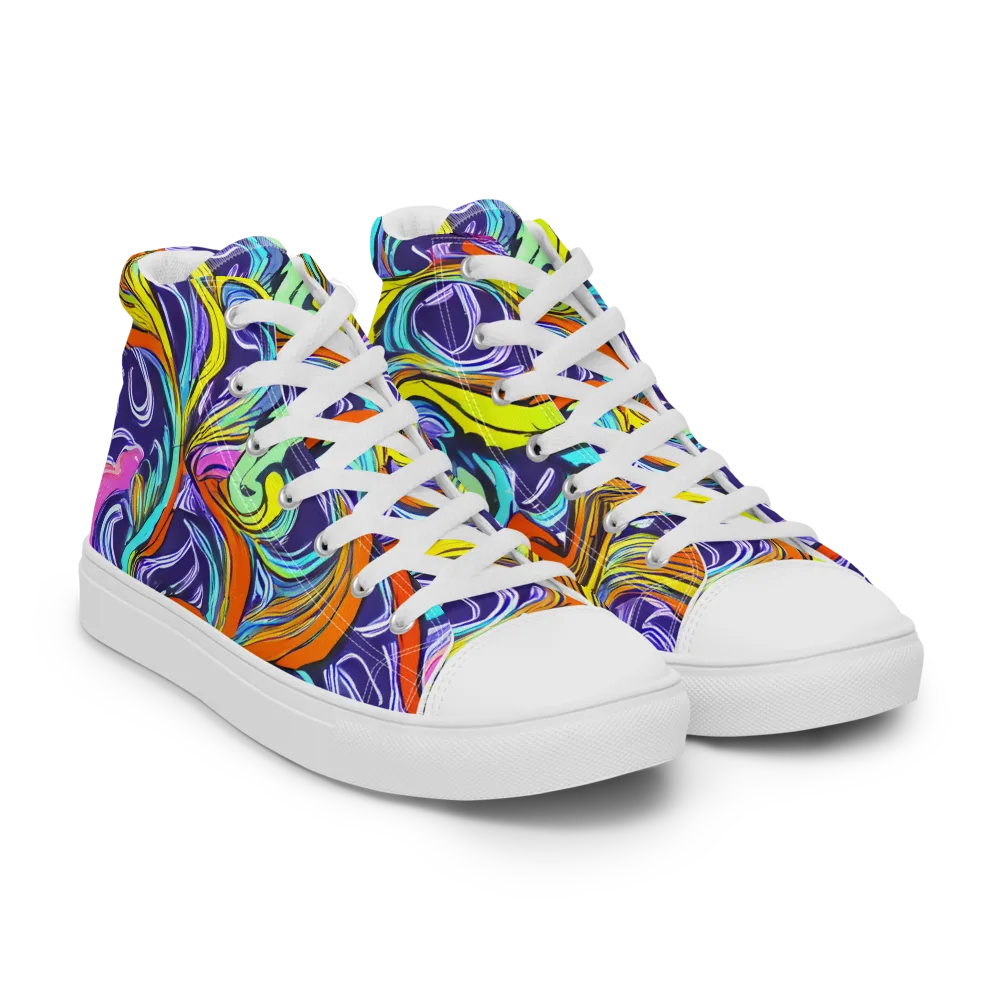 Flux Fantasia on Women's High Top Canvas Shoes — Right Front