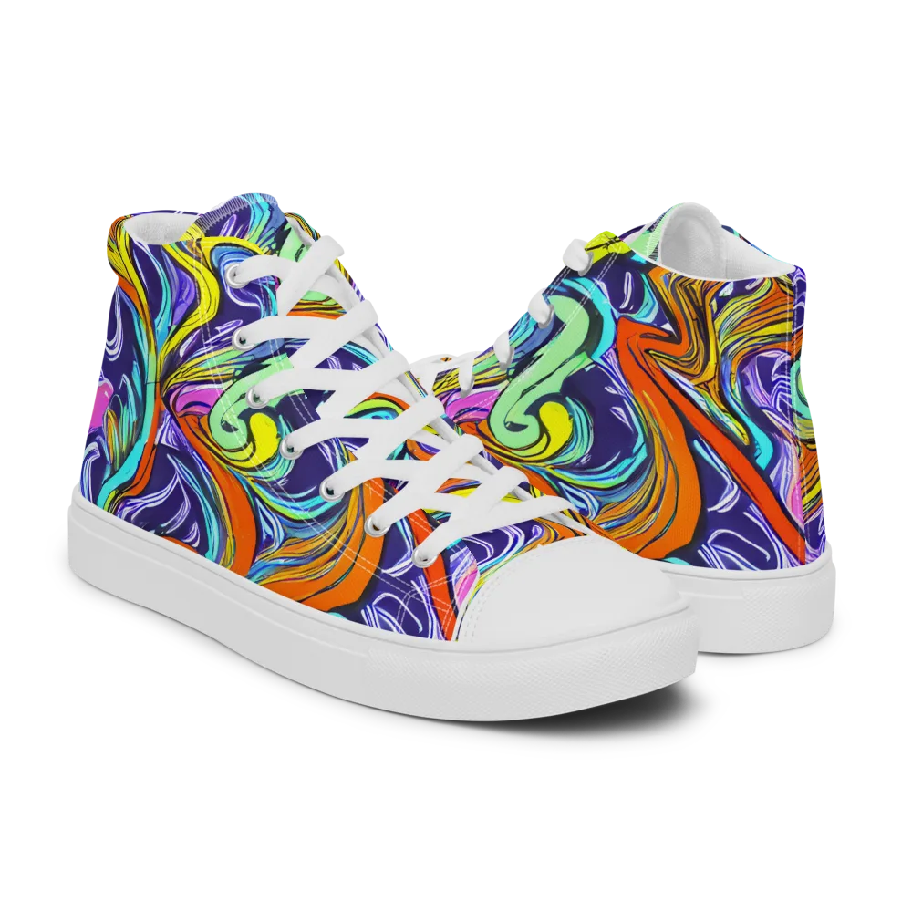 Flux Fantasia on Women's High Top Canvas Shoes — Right