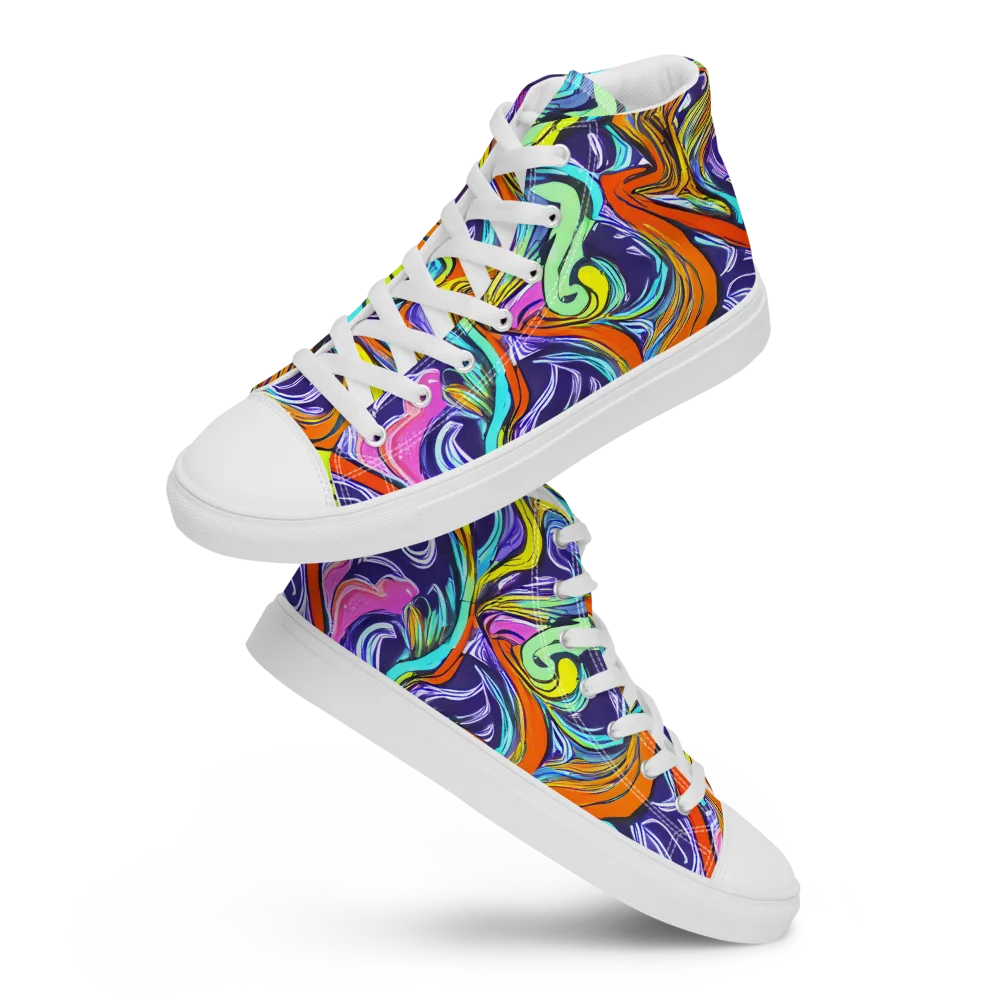 Flux Fantasia on Women's High Top Canvas Shoes — Front