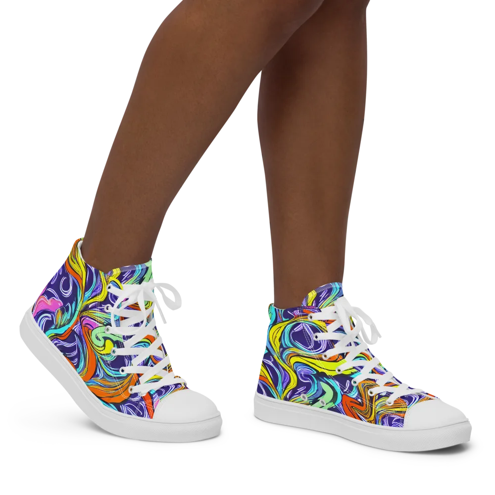 Flux Fantasia on Women's High Top Canvas Shoes — Right