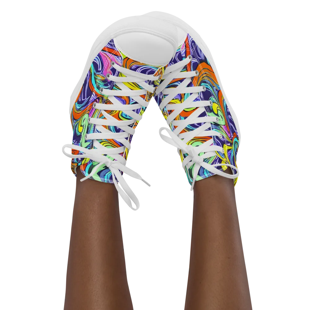 Flux Fantasia on Women's High Top Canvas Shoes — Front