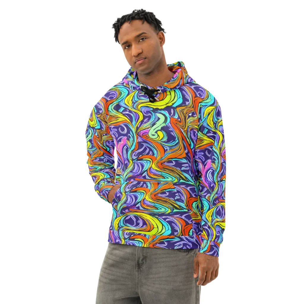 Flux Fantasia on Cotton Hoodie — Left Front