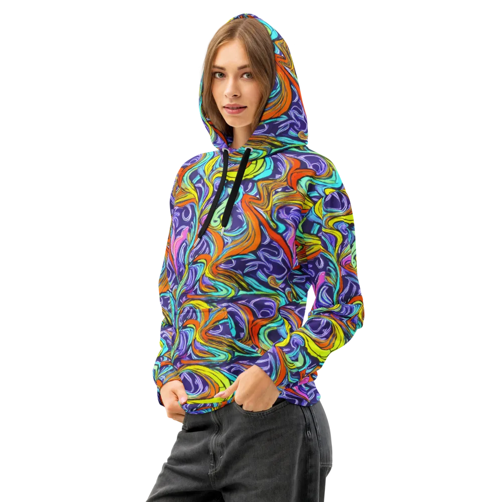 Flux Fantasia on Cotton Hoodie — Left Front