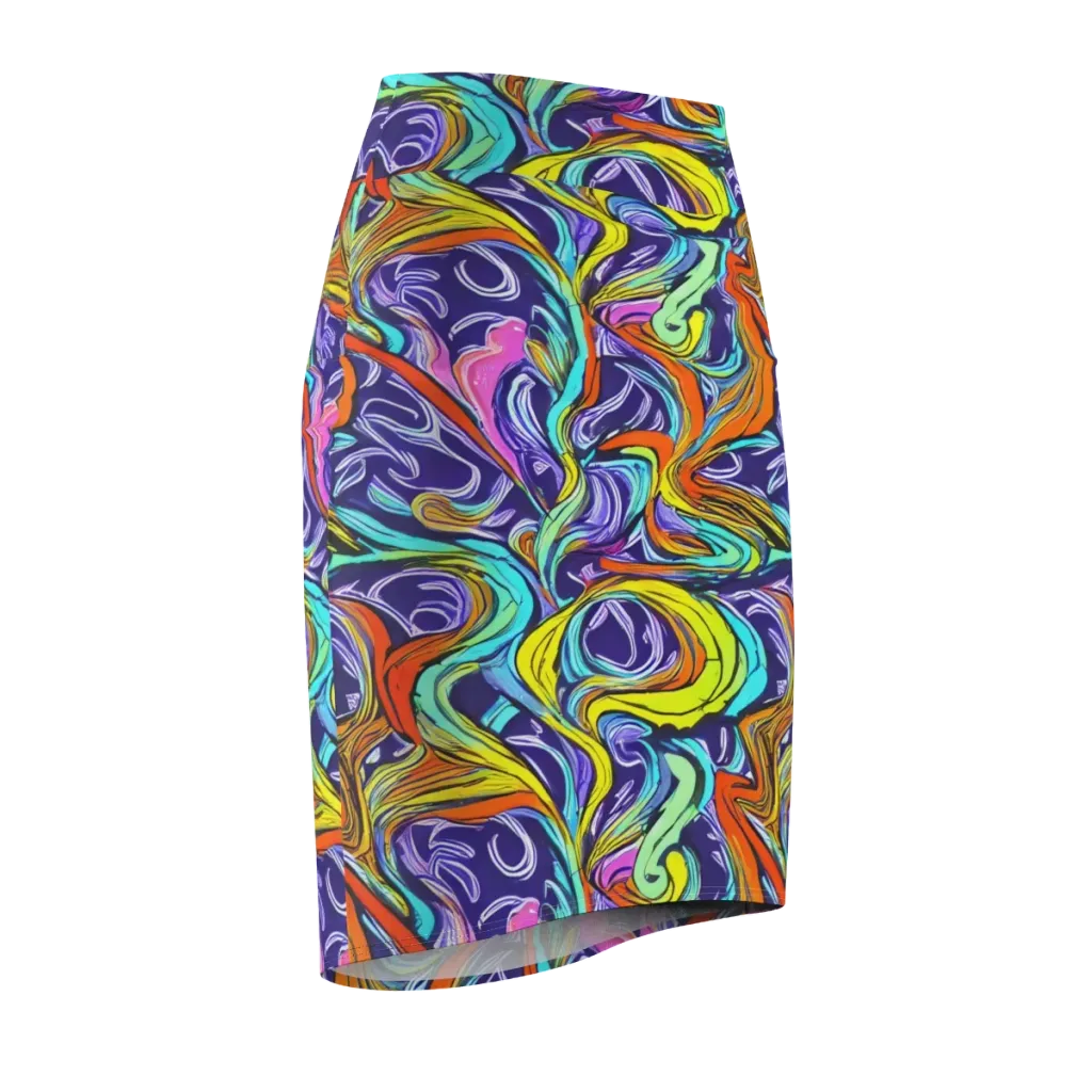 Flux Fantasia on Pencil Skirt — Front Side