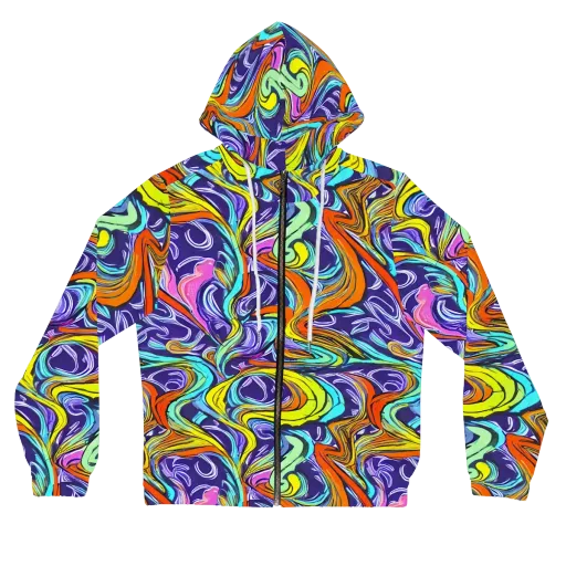 Flux Fantasia on a Women's Full-Zip Hoodie