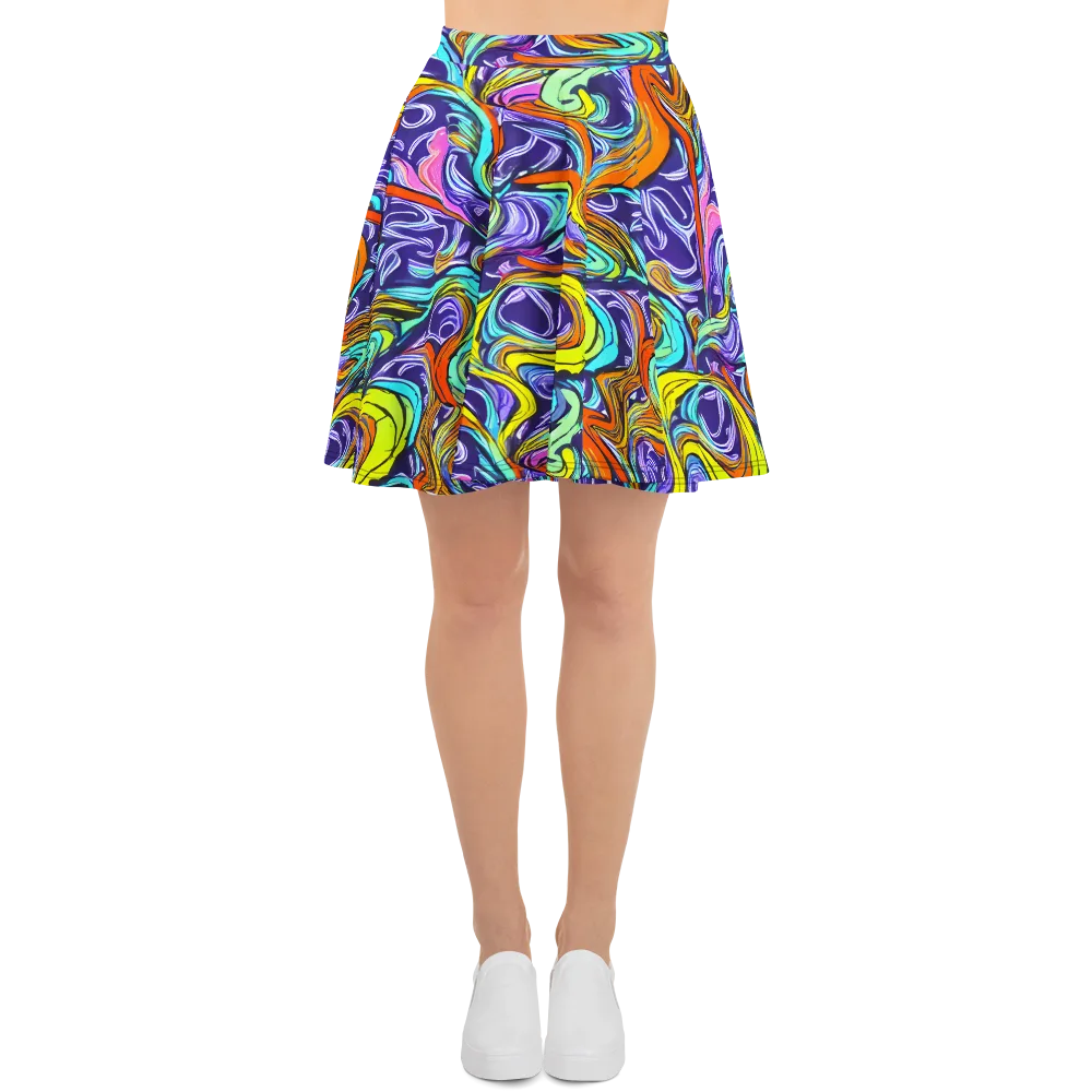 Flux Fantasia on Skater Skirt — Front