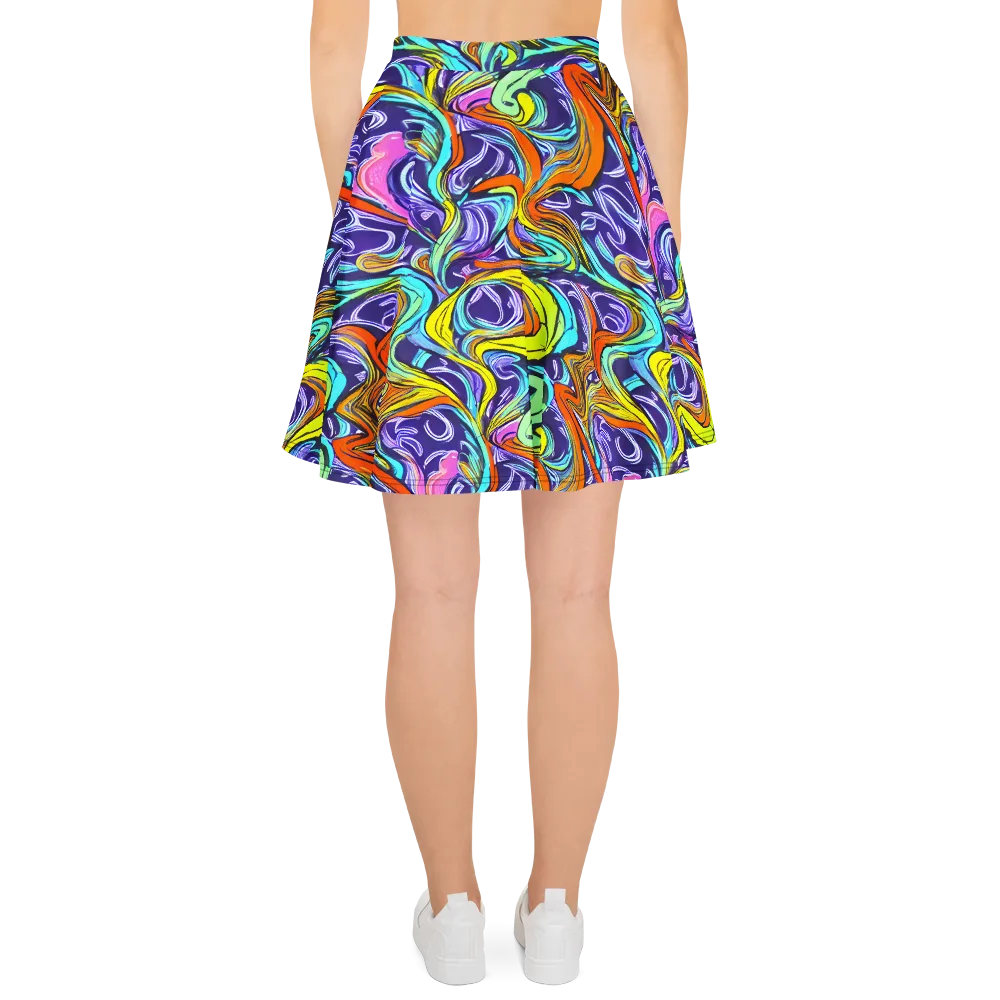 Flux Fantasia on Skater Skirt — Back