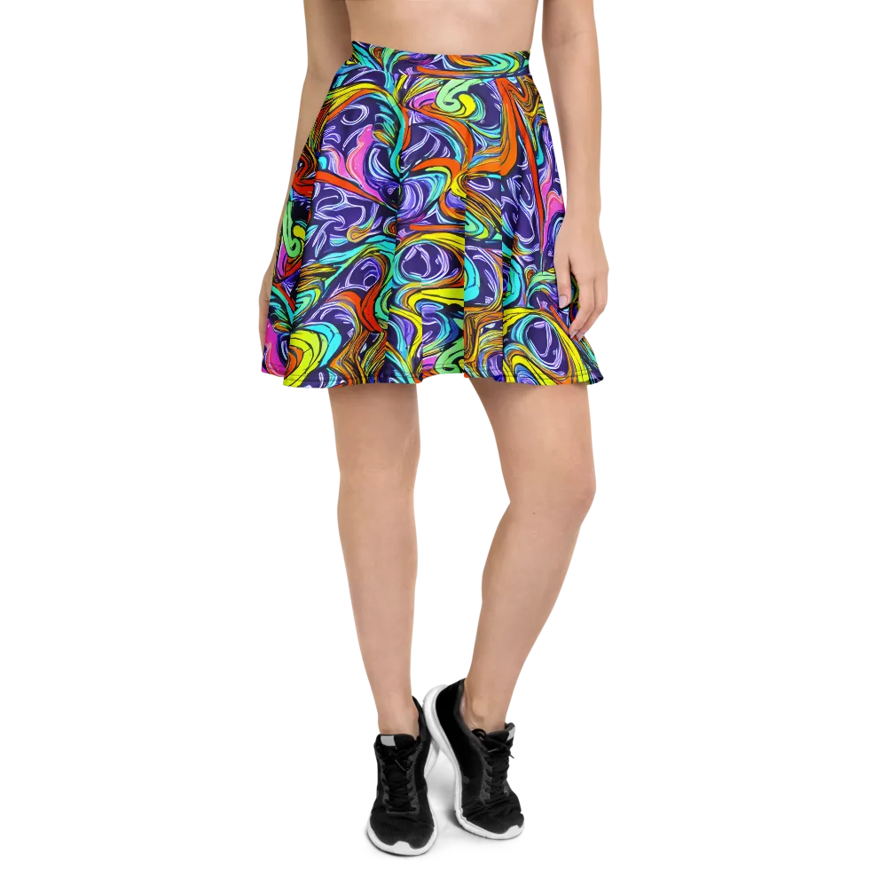 Flux Fantasia on Skater Skirt — Front