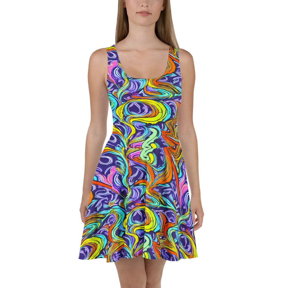 Flux Fantasia on Skater Dress — Front