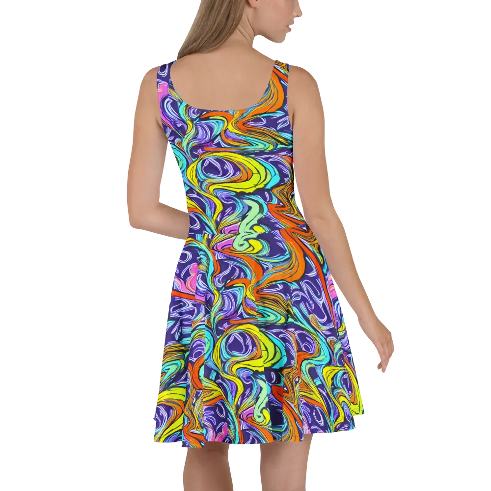 Flux Fantasia on Skater Dress — Back